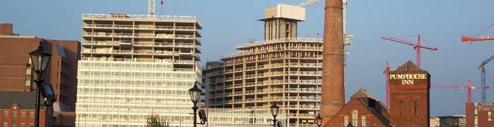 Image of Liverpool sky line with various construction projects ongoing for web header