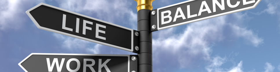 Signpost showing directions to work life balance
