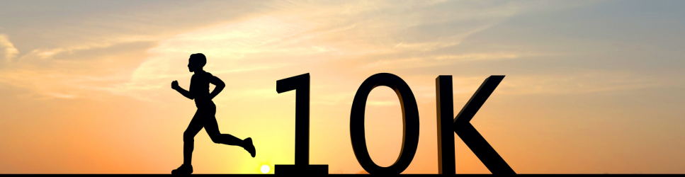 Sunset image of a 10k runner