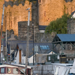 Image of Welsh fishing boats and castle