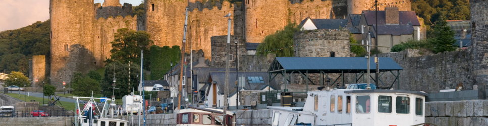 Image of Welsh fishing boats and castle