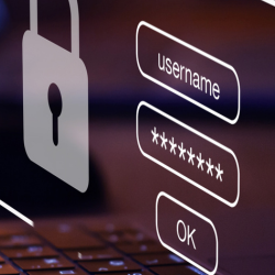 Image of a laptop with security credentials for Data Protection header iamge