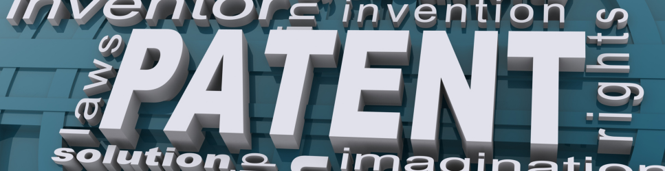 Image of a sign saying Patent and other words related to innovation and design