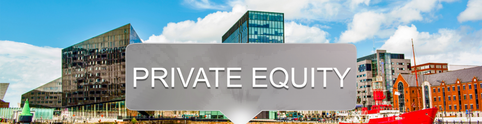 Image of Liverpool skyline with Private Equity sign