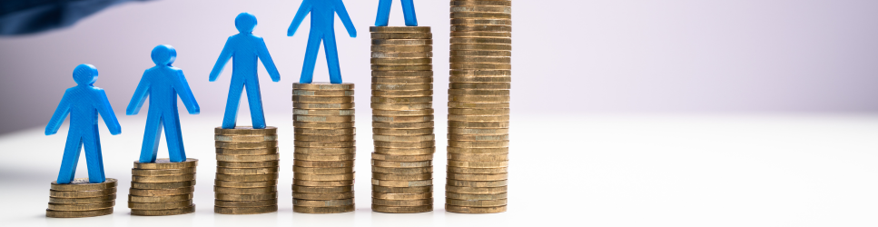 Image of stacks of coins increasing in size.