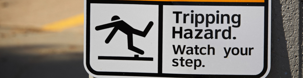 Occupiers Liability Tripping Hazard Sign as header image