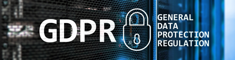GDPR overlaying image of computer servers.