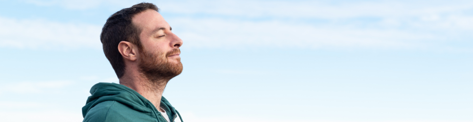 Image of a man breathing deep for article header image