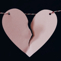 Marriage versus cohabitation paper heart background image