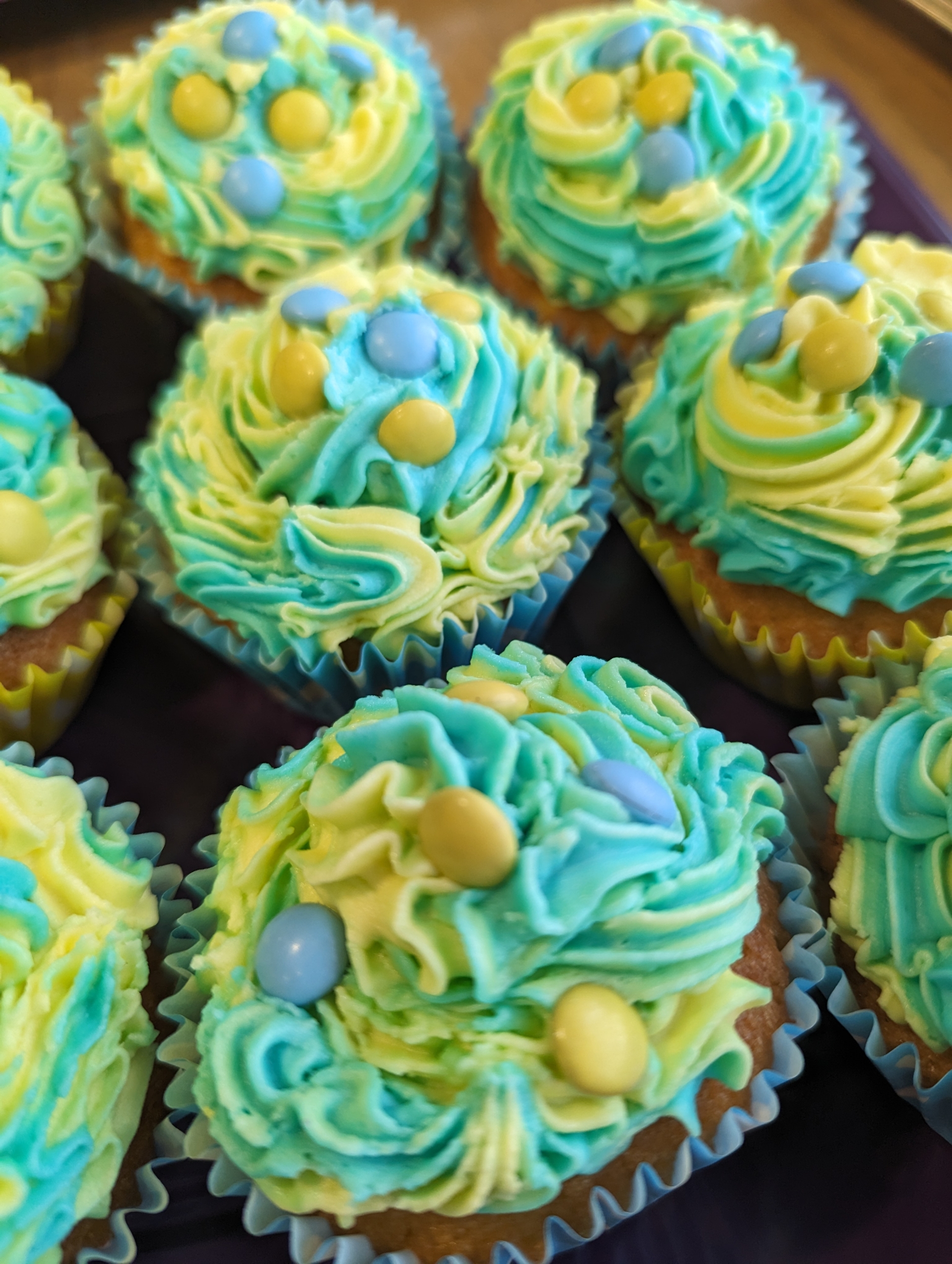Yellow and Blue Cakes for NWCR Bakesale