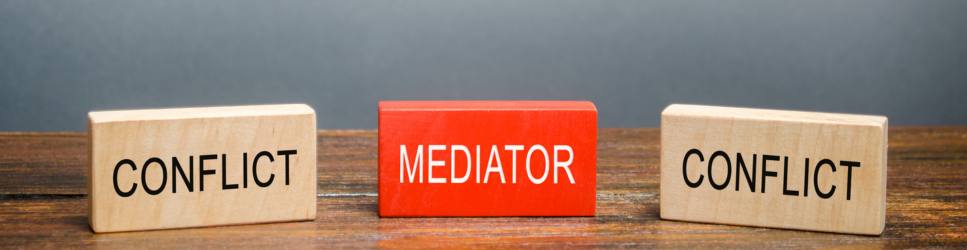 Image of Mediator separating two points of conflict