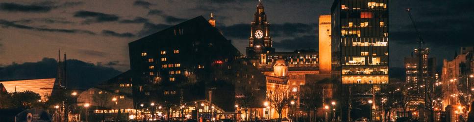 Liverpool FinTech Town Centre at Night