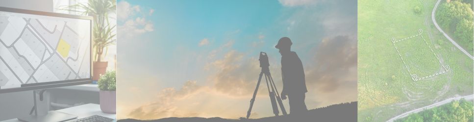 Images of unused land, identifying ownership and surveying land for article header iamge