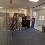 Dementia UK Egg and Spoon Race - Staff line up at start line