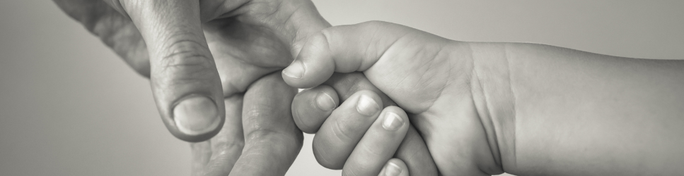 Image of a child holding a adults hand for parental responsibility header iamge.