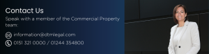 Header Image of Anna Duffy, Head of Commercial Property with contact details.