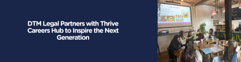 Image of the DTM Legal team talking at the Thrive Careers Hub