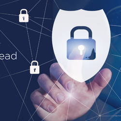 Event title header image with tech security graphic - Navigating Risk - Resilience and the Year Ahead