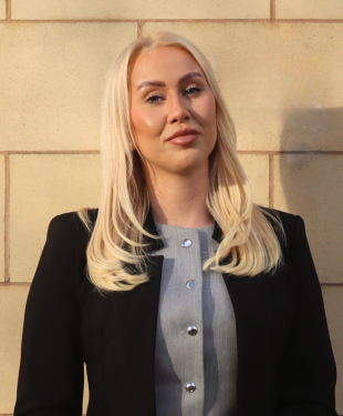 Molly Drake, Commercial Property Solicitor. Photographed outside DTM Legal in Chester