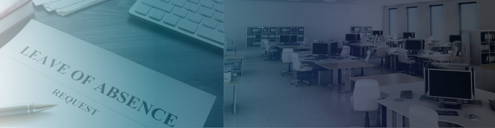 Image of an empy office and a leave of absence form