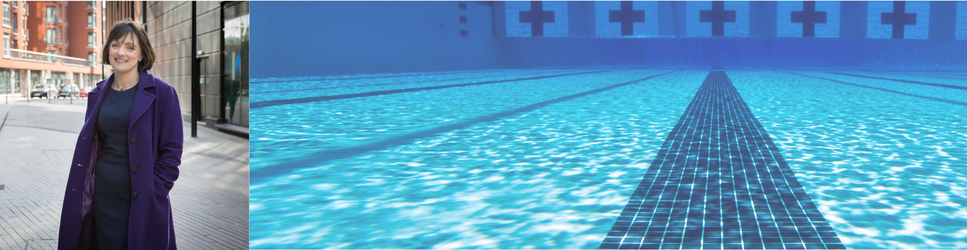 Image of Alison Brennan and a swimming pool