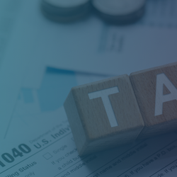 Tax Relief Ahead sign and image of tax paperwork for article header image