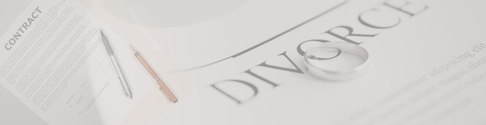 Image of Divorce Papers with a Contract and pens.