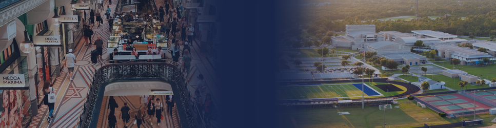 Image of shopping and sporting facilities for retail and leisure header image