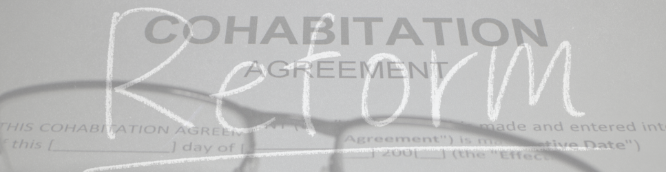 Image of a Cohabitation Agreement with Reform written over the top.