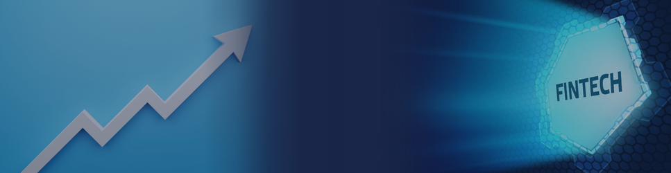 Image of a growth arrow heading up towards FinTech light source