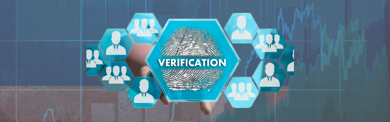 Digital Verification image of business graphs with verification text overlaid