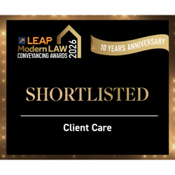 Leap Modern Law Conveyancing Awards 2026 Client Care Logo