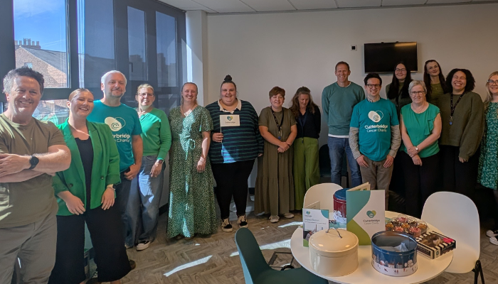 Photo of the DTM Legal Chester team for the wear it green day in aid of Clatterbridge Cancer Charity